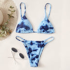 Damen Triangel-Bikini-Set mit raffiniertem Batikdesign R&B