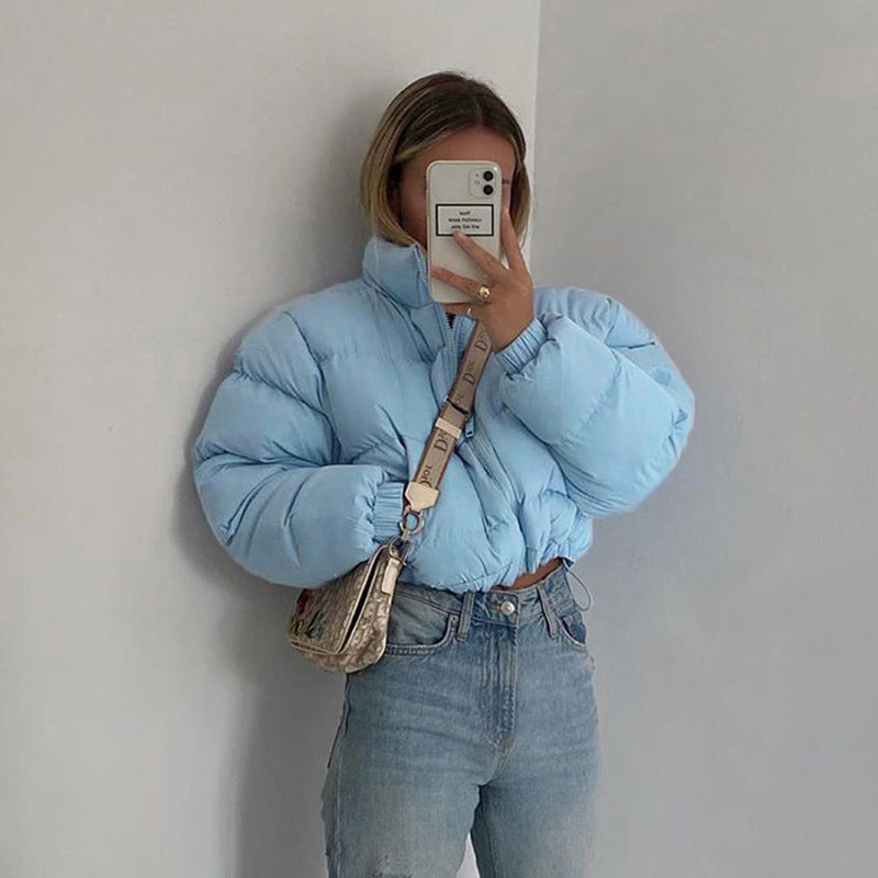 Damen Steppjacke mit hohem Kragen und kürzerem Schnitt R&B