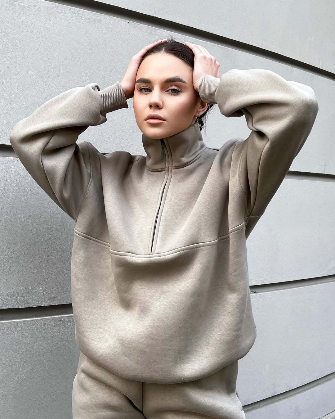 Damen Hochleistungs-Fleece Sweatshirt mit Stehkragen und Reißverschluss R&B