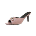 Damen Glamouröse Mules mit funkelnden Schleifen und elegantem Absatz R&B