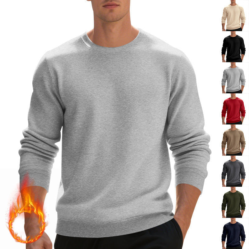 Herren lässiger Rundhals-Sweatshirt aus hochwertigem Baumwollmix mit strukturiertem Material R&B