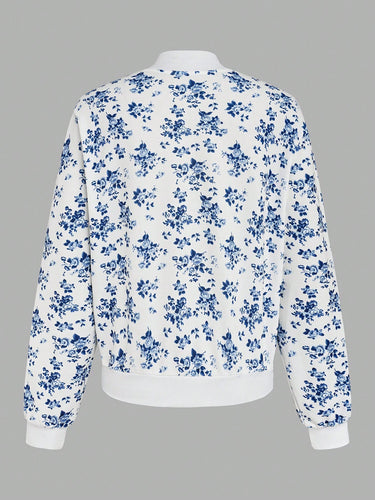 Damen elegante Bomberjacke mit floralem Design R&B