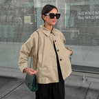 Damen modische Übergangsjacke im lässigen Oversized-Schnitt mit praktischen Taschen R&B