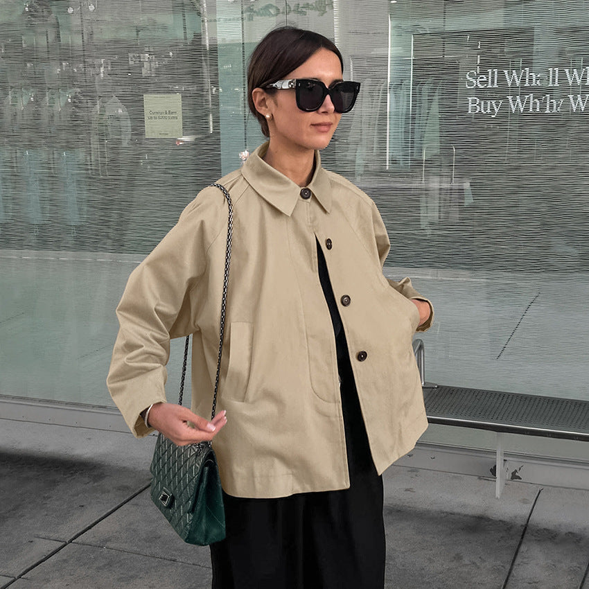 Damen modische Übergangsjacke im lässigen Oversized-Schnitt mit praktischen Taschen R&B