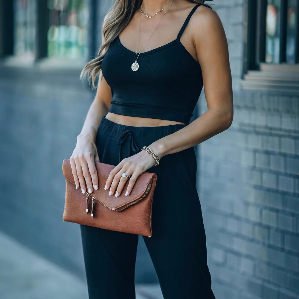 Frauen Ribbed Cropped Lounge Set