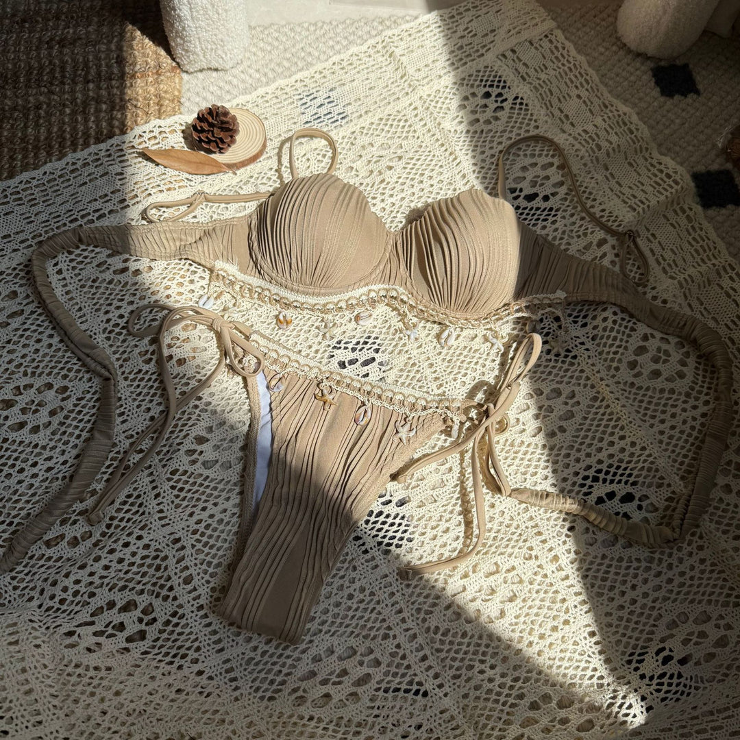 Damen luxuriöser Push-Up Bikini mit dekorativen Applikationen R&B