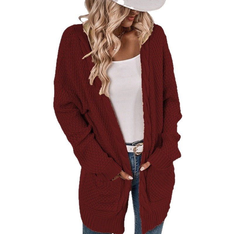 Damen Großer Strickcardigan mit aufwendigem Maschenmuster und praktischen Taschen R&B