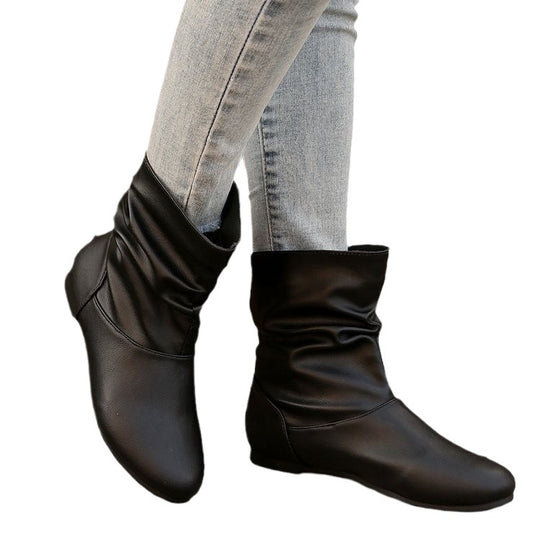 Damen modische Stiefeletten mit elegantem Rüschendesign und weichem Obermaterial R&B
