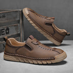 Herren Bequeme Leder Slip-On Schuhe mit elastischem Einschlupfdesign R&B