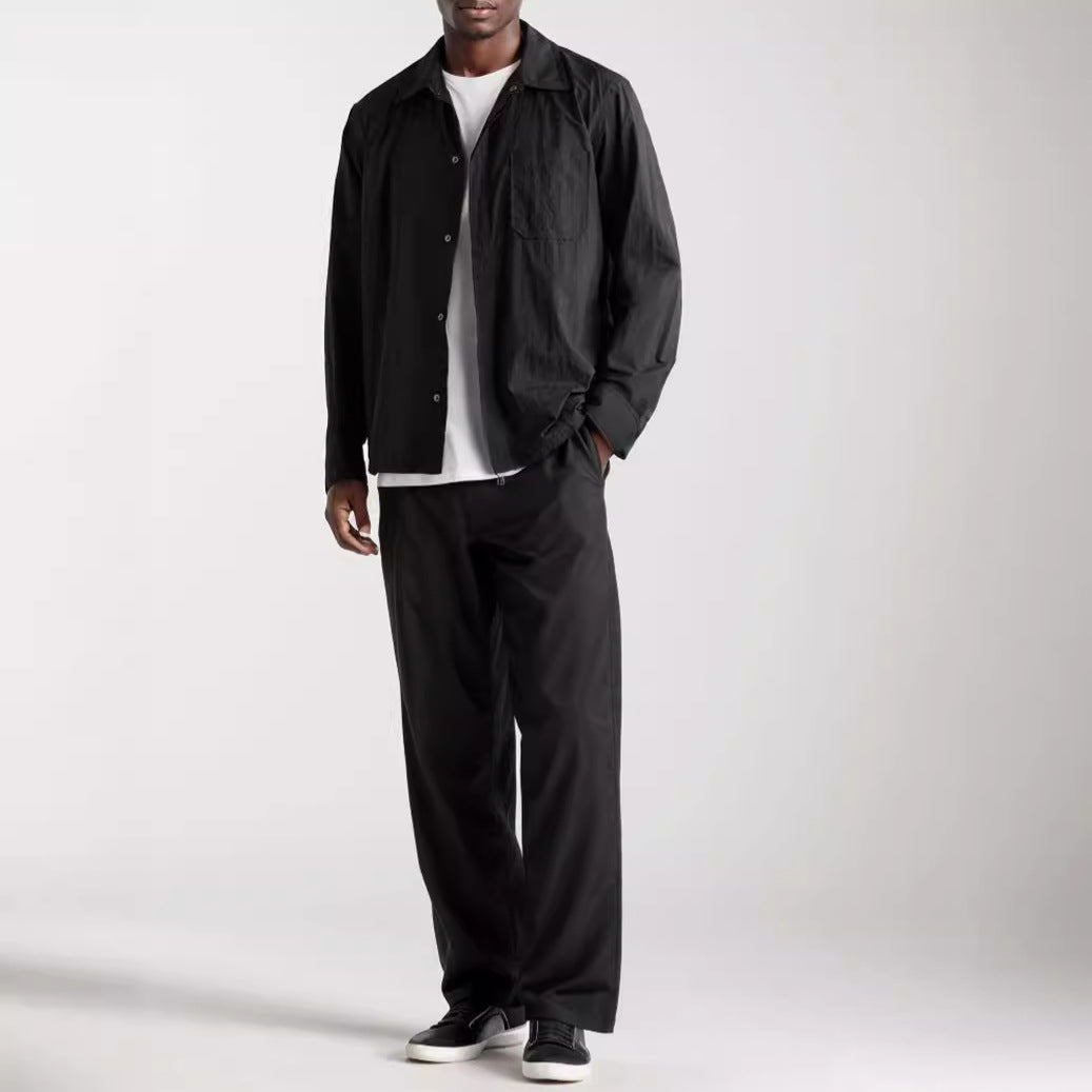 Herren vielseitige Hemdbluse mit aufgesetzter Brusttasche und schickem Kragen R&B