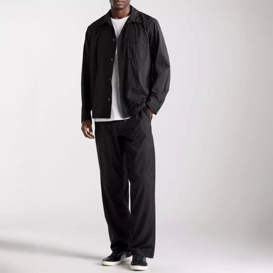 Herren vielseitige Hemdbluse mit aufgesetzter Brusttasche und schickem Kragen R&B