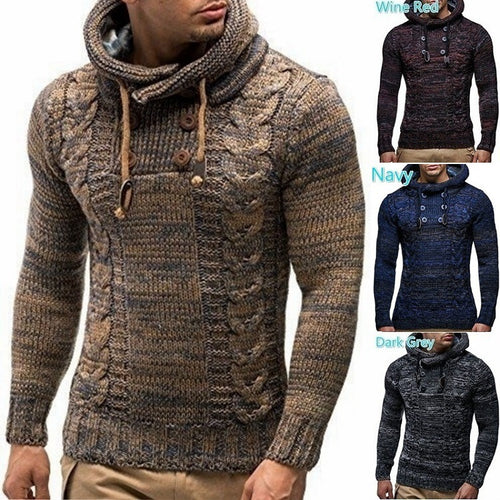 Herren Kapuzenpullover mit strukturiertem Strickmuster R&B