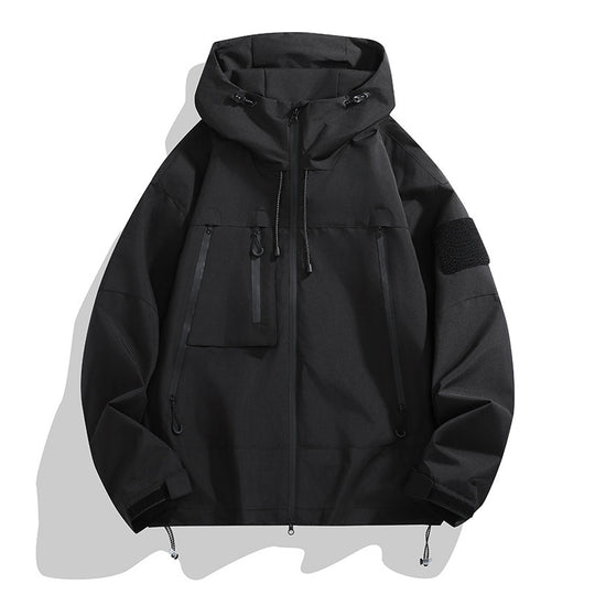 Herren technische Outdoor-Jacke mit verstellbarem Kapuzendesign und multifunktionalen Taschen R&B