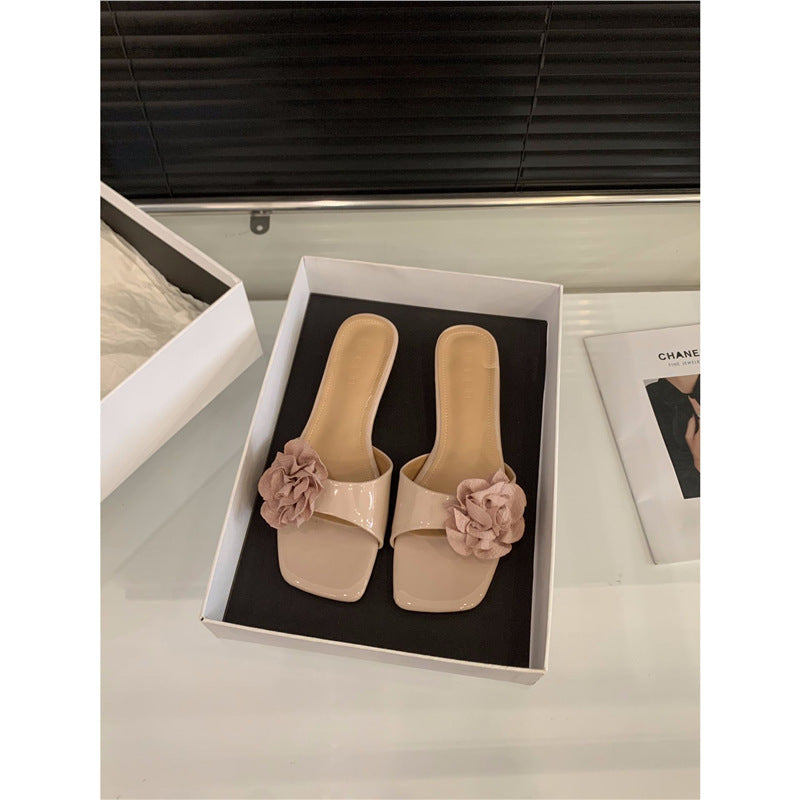 Damen modische Slipper mit Blumenapplikationen R&B