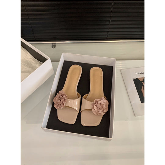 Damen modische Slipper mit Blumenapplikationen R&B