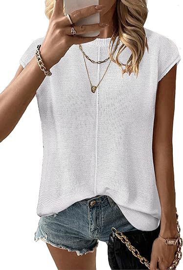 Damen luftiges Strickoberteil mit Melange-Effekt und lässigem Schnitt R&B