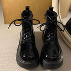 Damen Modische High-Top Stiefel mit robuster Plattformsohle und stylischem Schnürsystem R&B