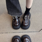 Damen chunky Schnürboots mit dekorativer Schnalle und robustem Sohlenprofil R&B