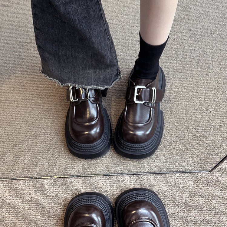 Damen chunky Schnürboots mit dekorativer Schnalle und robustem Sohlenprofil R&B