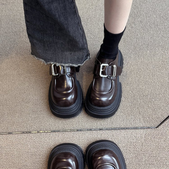 Damen chunky Schnürboots mit dekorativer Schnalle und robustem Sohlenprofil R&B