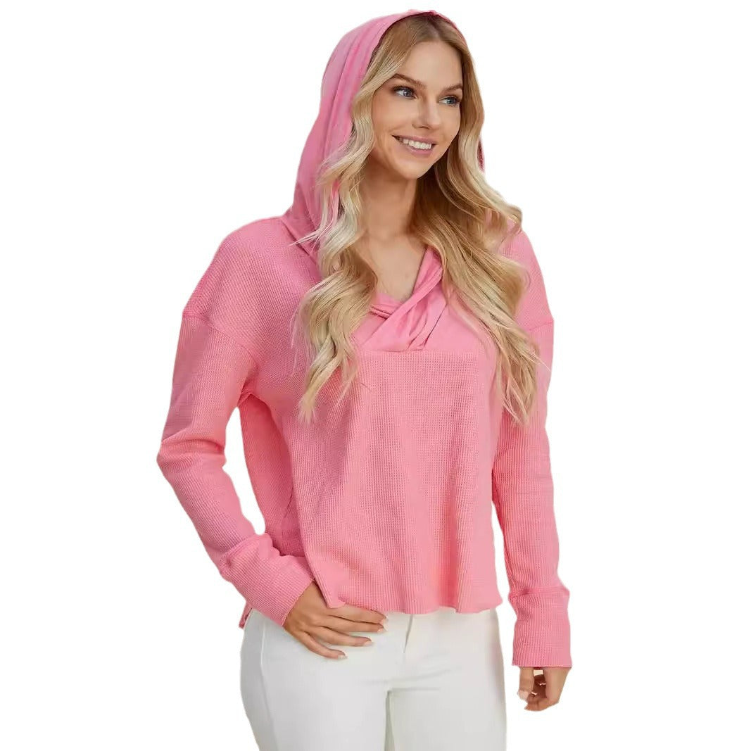 Damen Freizeit Hoodie mit raffiniertem Ausschnitt R&B