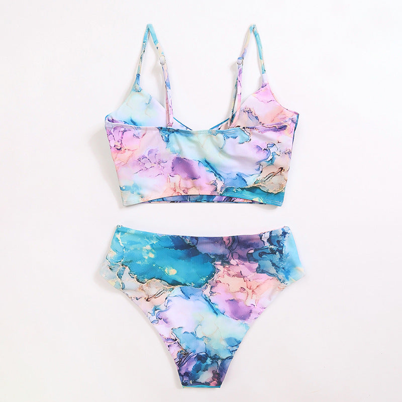 Damen Bikini-Set mit elegantem Wellenmuster