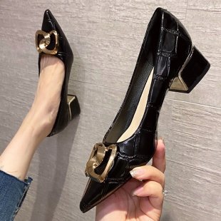 Damen elegante Ballerinas mit modischer Schmuckschließe R&B