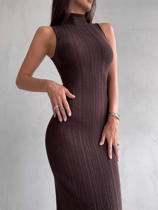 Damen Satin Maxikleid eng anliegend