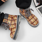 Herren Schnürstiefel mit kariertem Obermaterial und robustem Profil von