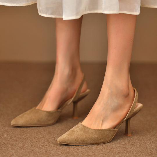 Damen Slingback-Pumps mit elegantem V-Ausschnitt und modischer Absatzhöhe R&B