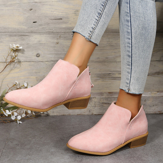 Damen modische Stiefeletten im angesagten Metallic-Look mit seitlichem Reißverschluss R&B