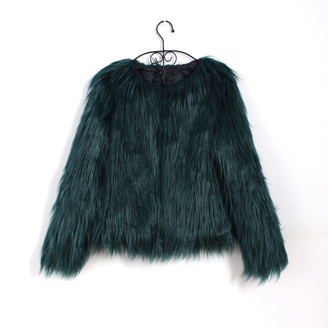 Damen Flauschige Kunstpelzjacke mit lässigem Schnitt R&B