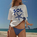 Damen lässiges T-Shirt mit maritimem Print R&B