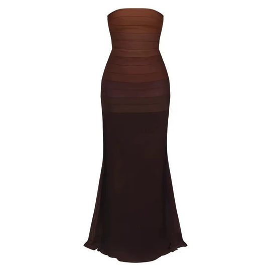 Damen Elegantes strapazierfähiges Maxikleid mit raffiniertem Oberteil R&B