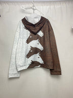 Damen Gemütlicher Hoodie mit Pferdemotiv R&B