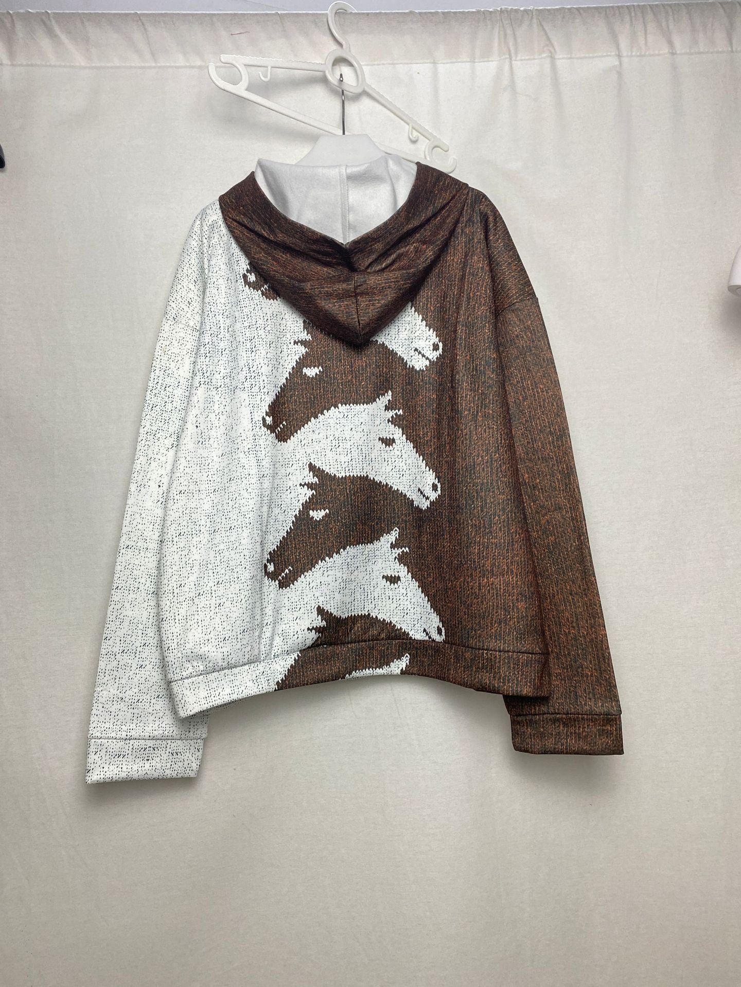 Damen Gemütlicher Hoodie mit Pferdemotiv R&B
