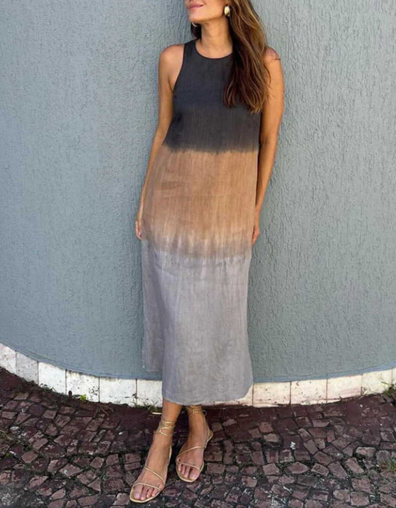 Damen Maxikleid mit elegantem Farbverlauf und großzügigem Schnitt Heidi-Mode