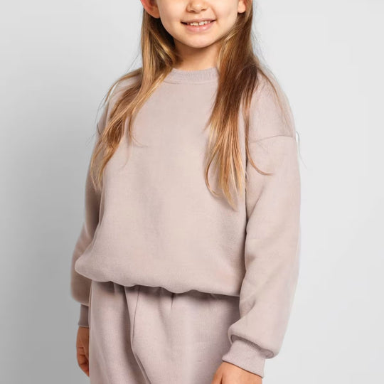 Damen bequemer Sweatshirt mit überschnittenen Schultern und hohem Kragen R&B