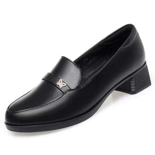 Damen Elegante Mokassins mit modischem Kettendetail und komfortablem Blockabsatz R&B