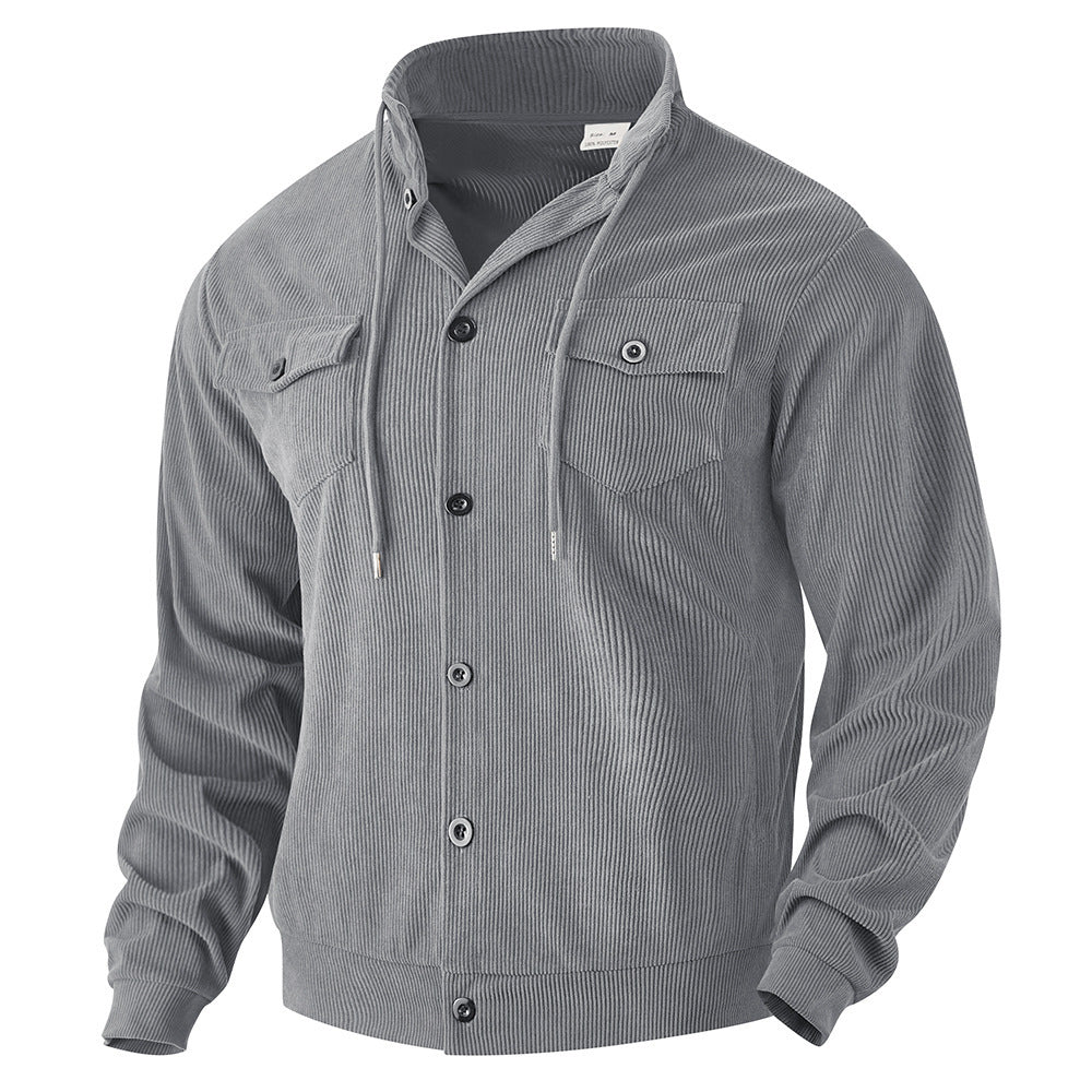 Herren modische Cordjacke mit praktischen Taschen und hochwertiger Verarbeitung R&B