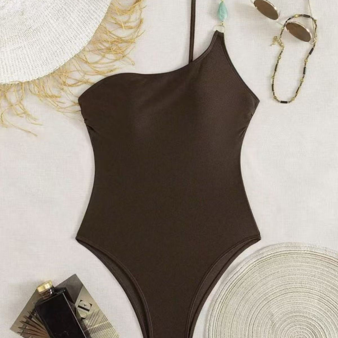 Damen Eleganter Einteiler Badeanzug mit einzigartigem Trägerdesign R&B