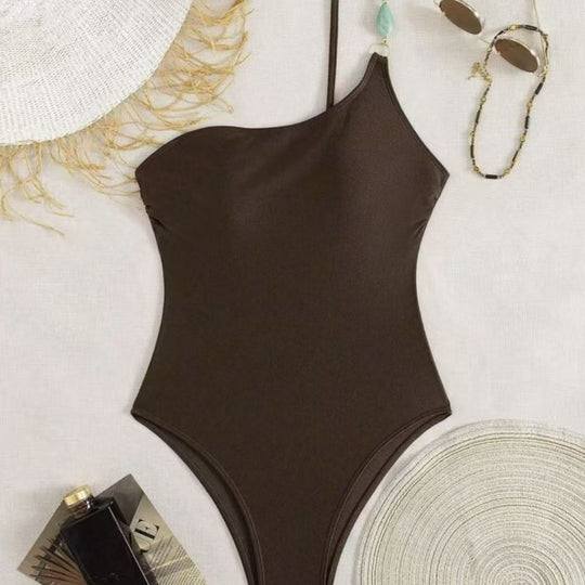Damen Eleganter Einteiler Badeanzug mit einzigartigem Trägerdesign R&B