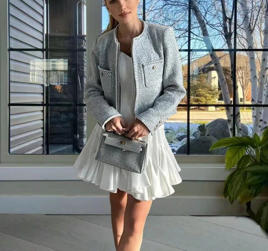 Damen elegante und strukturierte Kurzjacke R&B