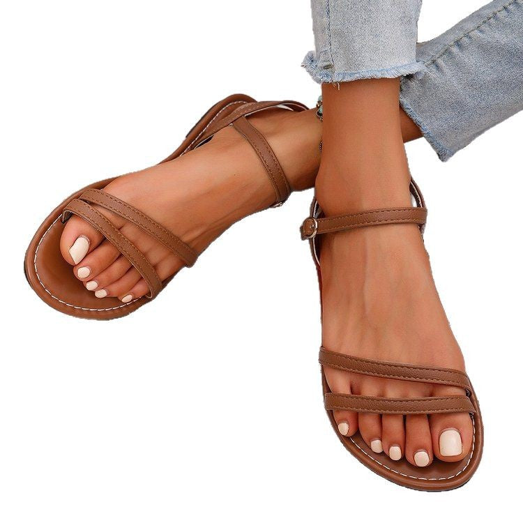 Damen Sandalen mit verstellbaren Riemen und rutschfester Sohle R&B