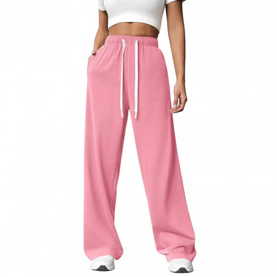 Damen Bequeme und lässige Freizeithose mit weitem Schnitt und elastischem Bund R&B