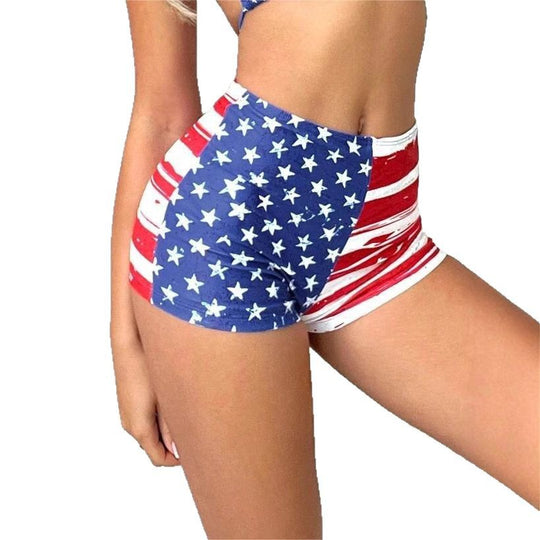 Damen Sportliche Shorts mit Sternen-Design und hohem Bund R&B