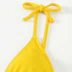 Damen Triangel-Bikini mit dekorativen Schnürdetails