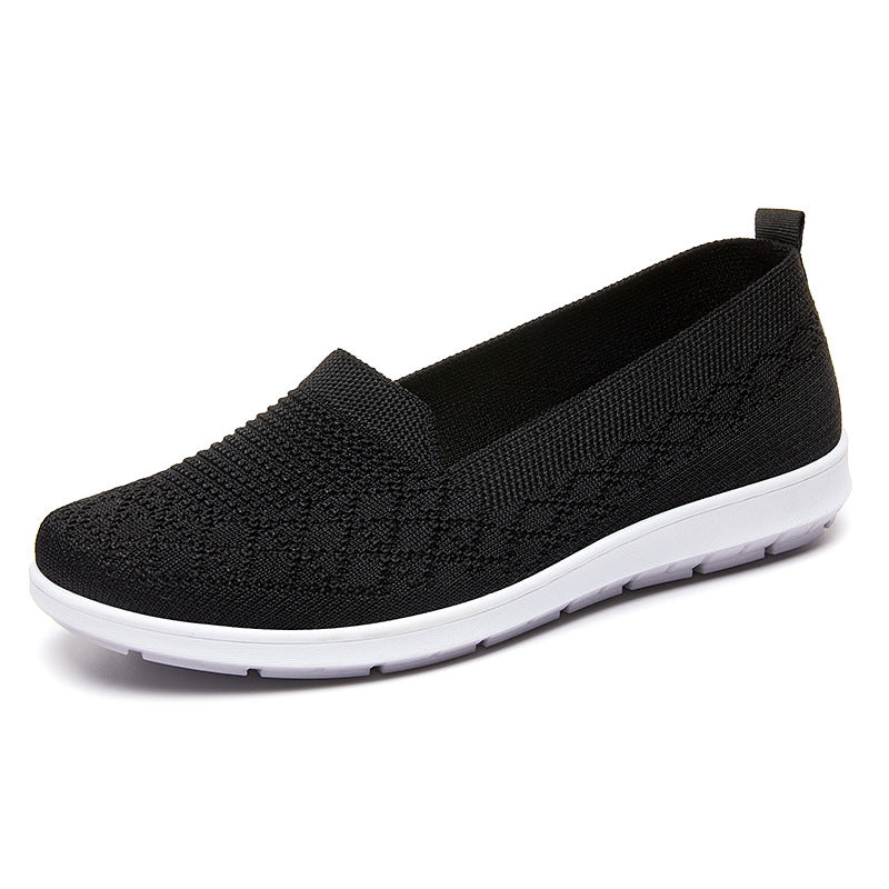Damen Bequeme Slip-On Sneakers mit atmungsaktivem Strickdesign R&B