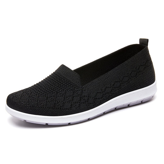 Damen Bequeme Slip-On Sneakers mit atmungsaktivem Strickdesign R&B