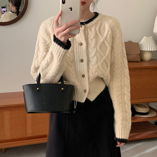 Damen Grobstrick Cardigan mit elegantem Zopfmuster R&B